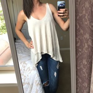 Sparkle & Fade Layered Cream Tank Top